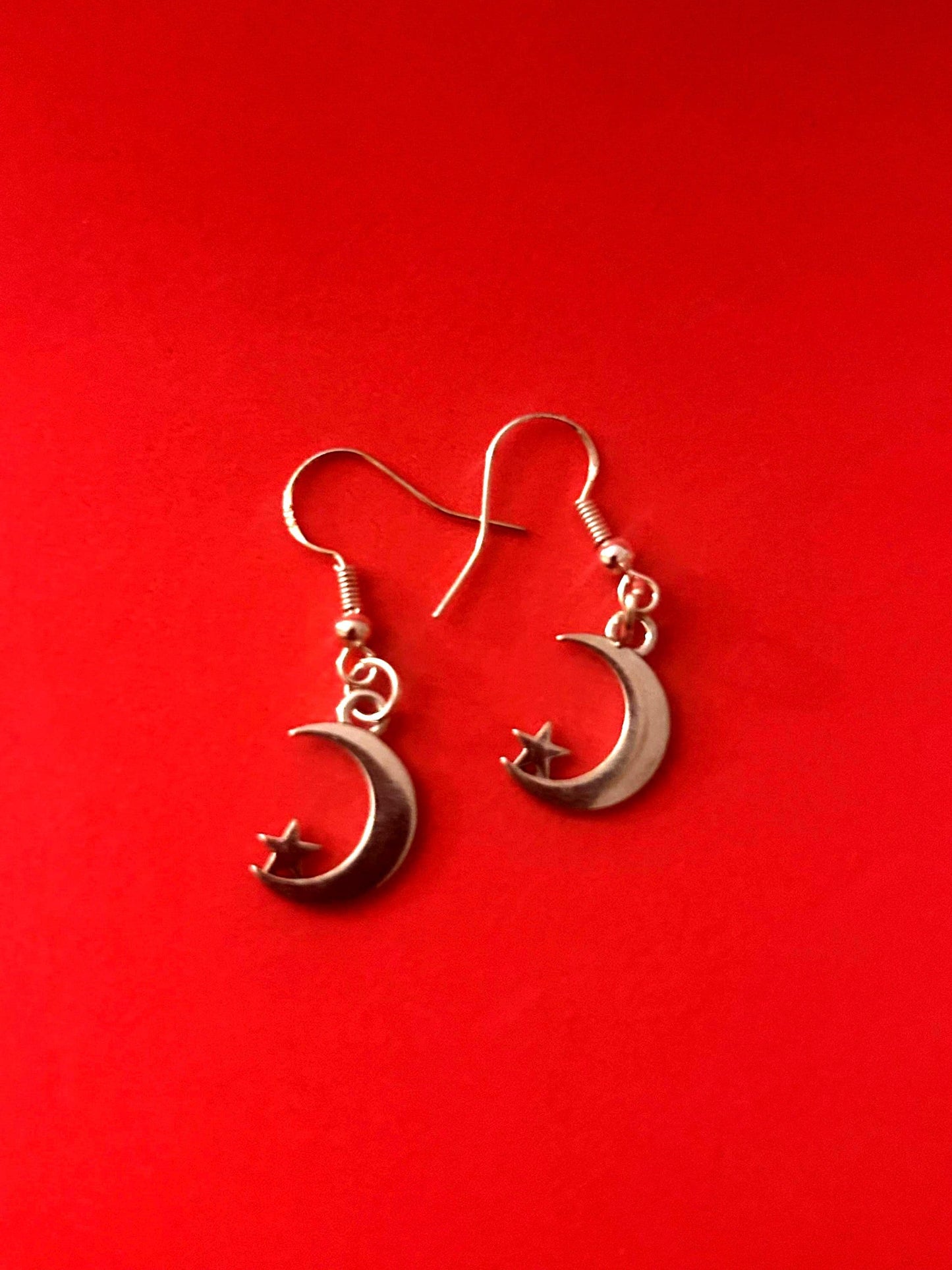 Moon and Star drop Earrings
