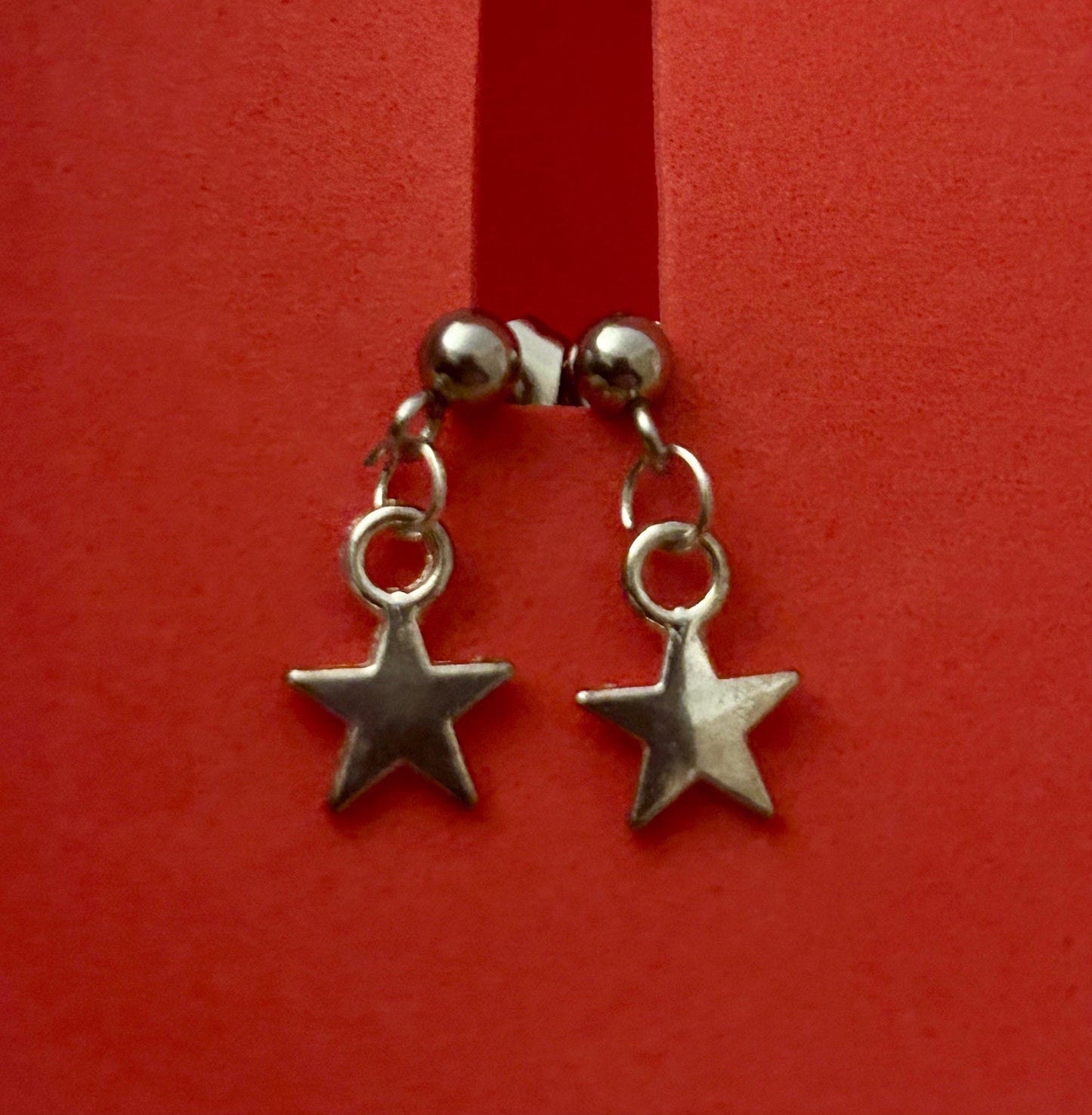 Silver Star drop Earrings