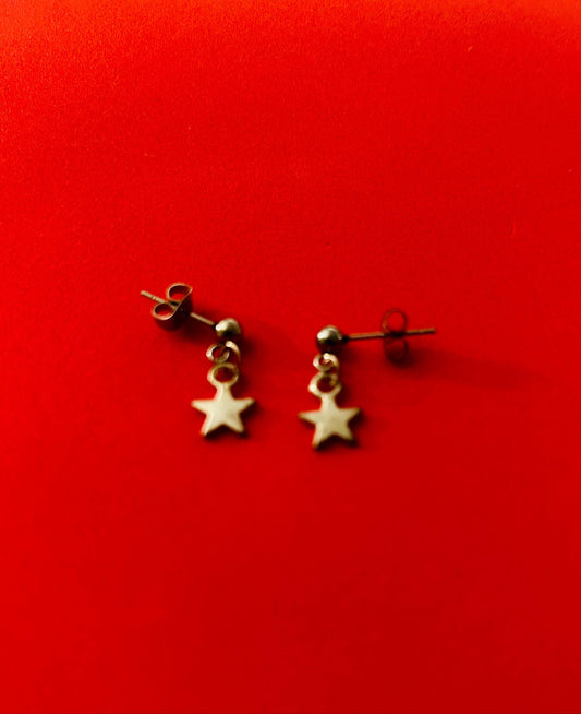 Silver Star drop Earrings