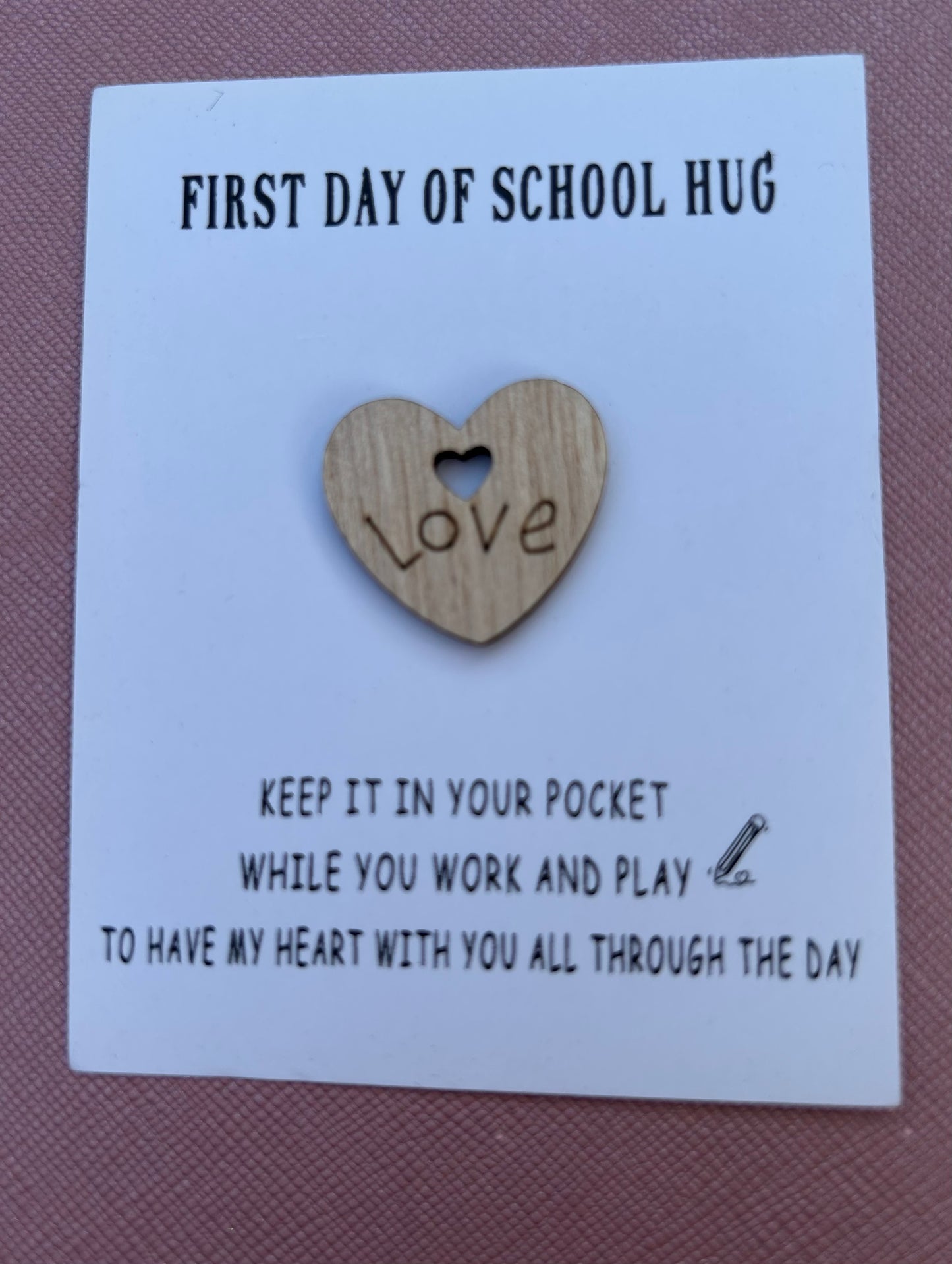 First Day of School Pocket Hug - Comfort Token
